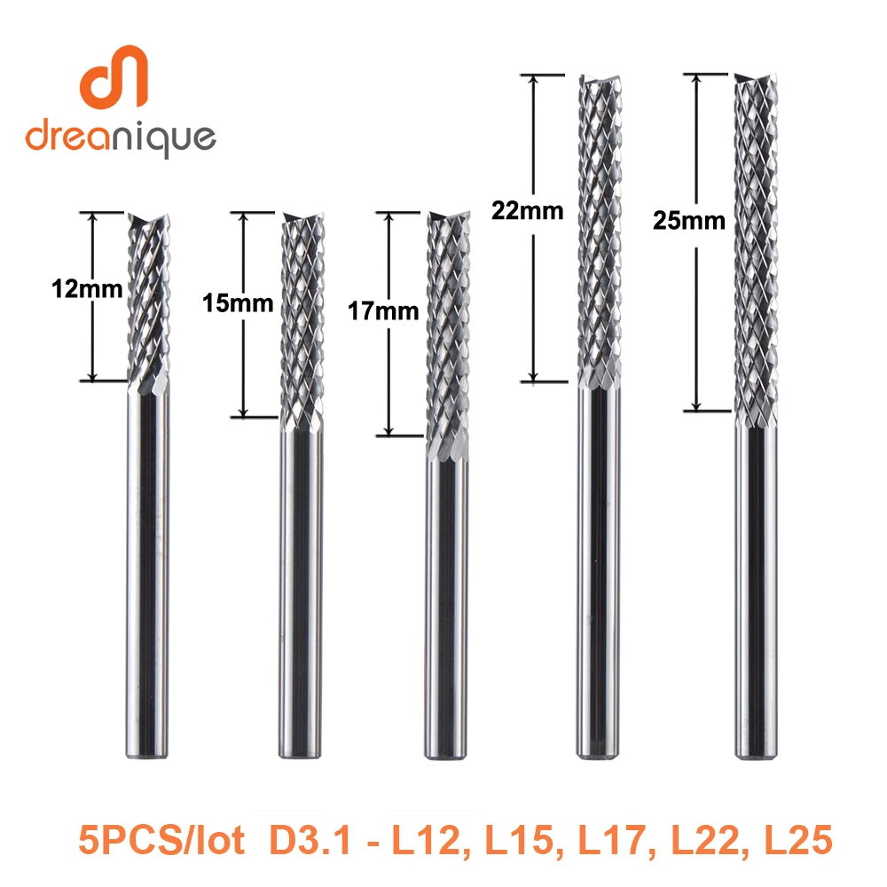 

5pcs/set PCB End Mills D3.1-12 15 17 22 25mm Solid Carbide Corn End mill Milling Cutter Bits CNC Cutting Milling Tools