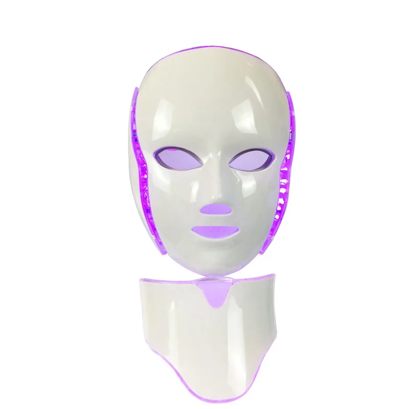 7 Color Led Mask With Neck Beauty Machine Photon Skin Rejuvenation Instrument Tools