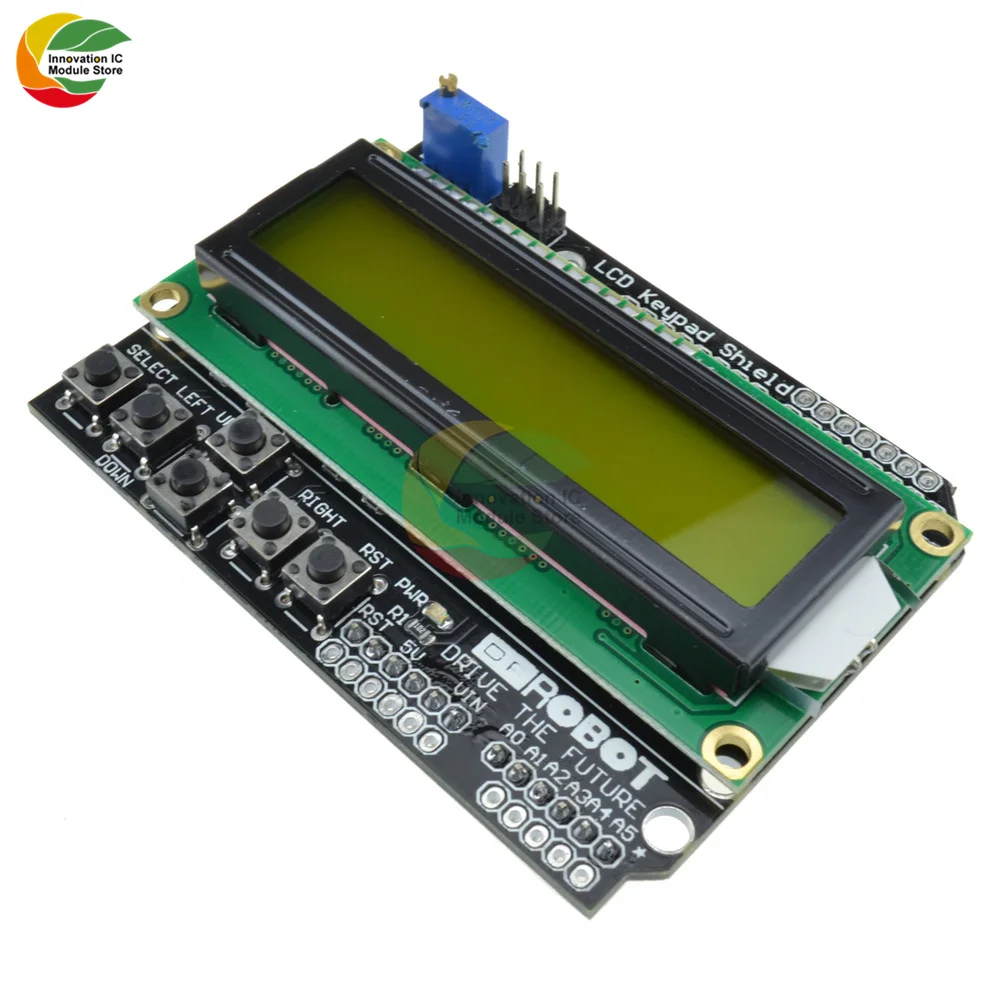 Layar LCD 1602 dengan Tombol Papan Sirkuit Ekspansi Modul Ekspansi Tampilan Kristal Cair RGB Modul Tampilan LCD1602