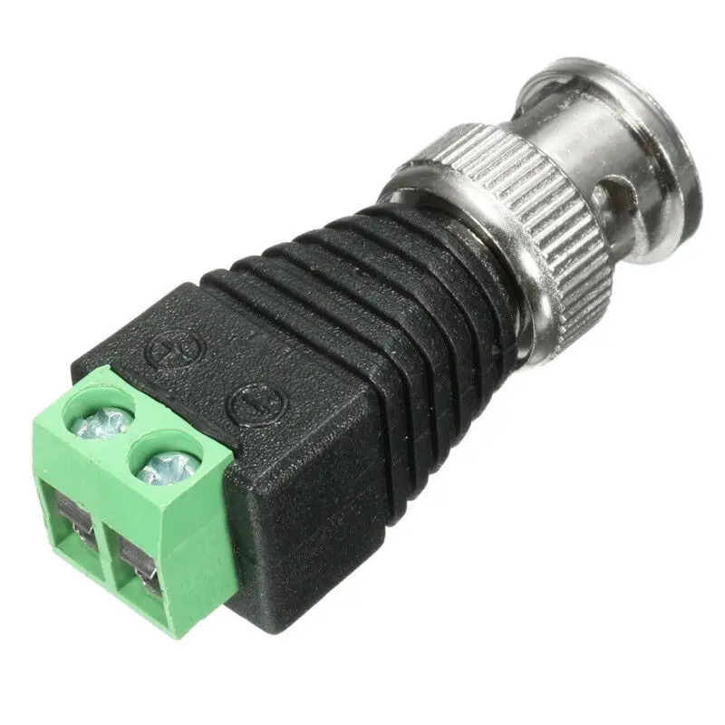 Male Coax CAT5 To Coaxial BNC Cable Connector adapter Camera CCTV Video Balun 4 x 1.2cm