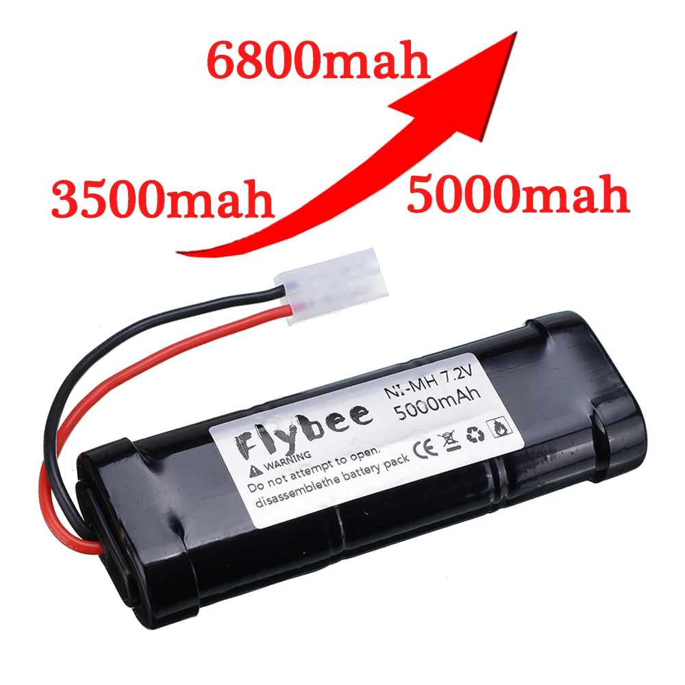 Batería recargable Ni-MH de 3500mAh/5000mAh/6000mah y 7,2 V con conector Tamiya para juguetes RC, coches de carreras, camiones y aviones