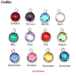 20pcs 8.6mm Colorful Birthstone Crystal Charms for Handmade Jewelry Making Floating Handcraft Beads Charm Fit Necklace Bracelet