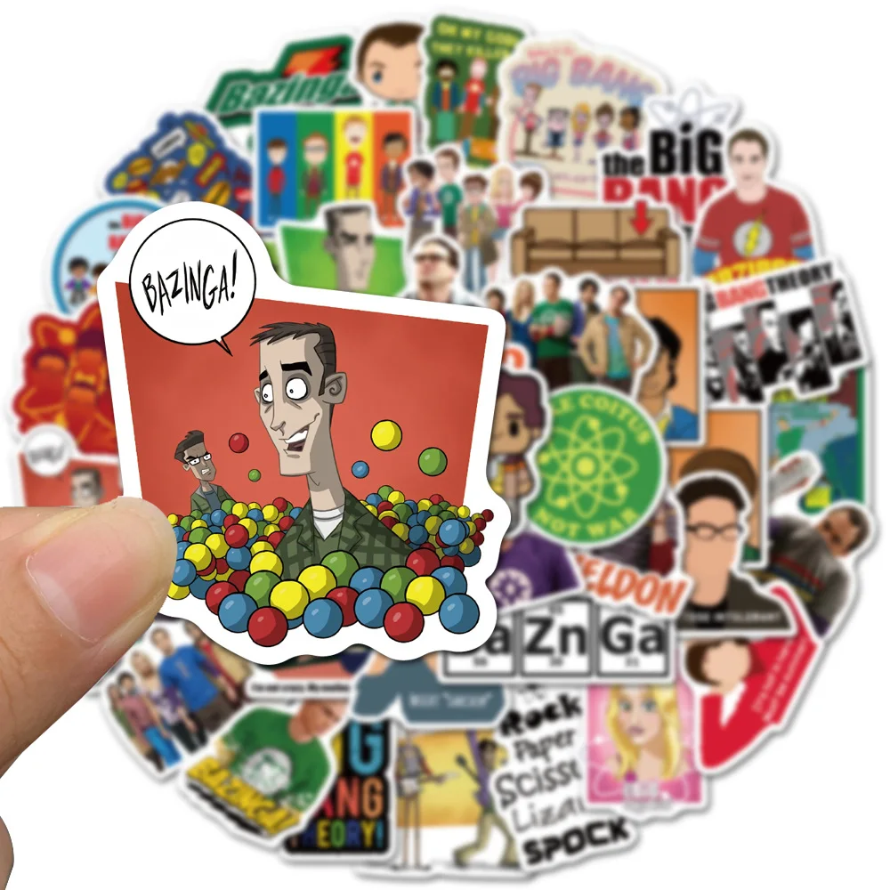 50PCS TV Show The Big Bang Theory Stickers Laptop Guitar Luggage Skateboard Bike Car Waterproof Graffiti Sticker Decal Toy