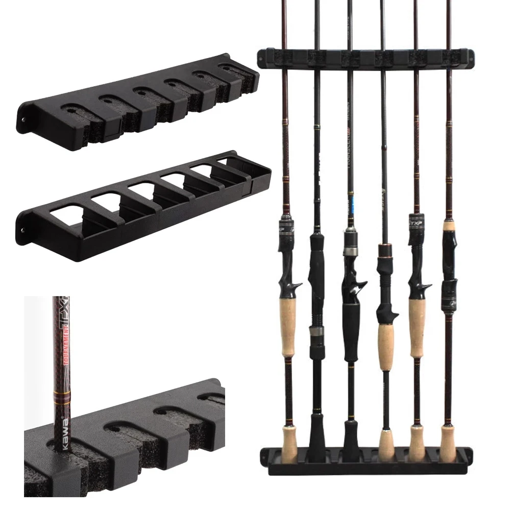 

Wall Mount Fishing Rod Holder 6-Rod Rack Fishing Pole Holder Rod Holders Fishing Rod Storage Diaplay Rack Fishing Goods