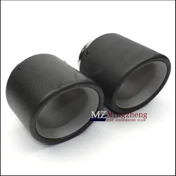 1pcs 114MM Outlet Matte Carbon Fiber exhaust tip 304 Stainless Steel Universal Muffler tips A.K exhaust pipe