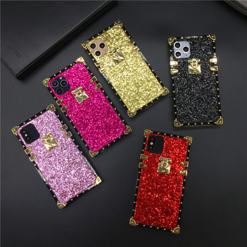 Luxury Bling Sequins Glitter Cover Gold Phone Case for Samsung Galaxy S24 Ultra S21 FE S10 S20 S22 Plus Note 20 10 9 S23 Ultra