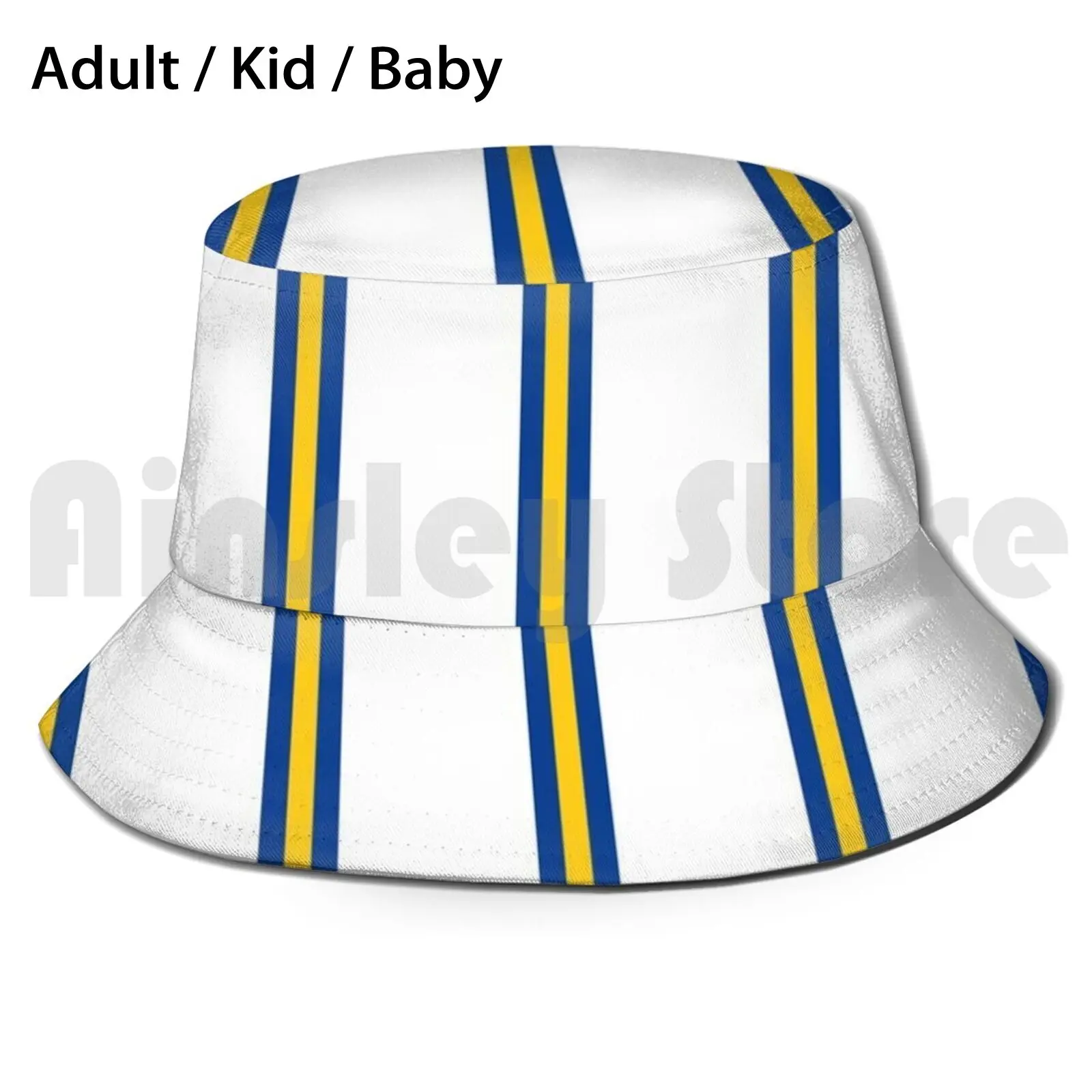 Leeds Stripes Sun Hat Foldable UV Protection Leeds United Football Team Club English Epl Premier Fan Fans Stripes