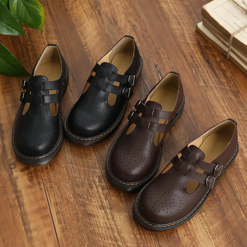 New Japanese Style JK Uniform Shoes Vintage College Student Shoes Women Girls Platform Shoes 35-40