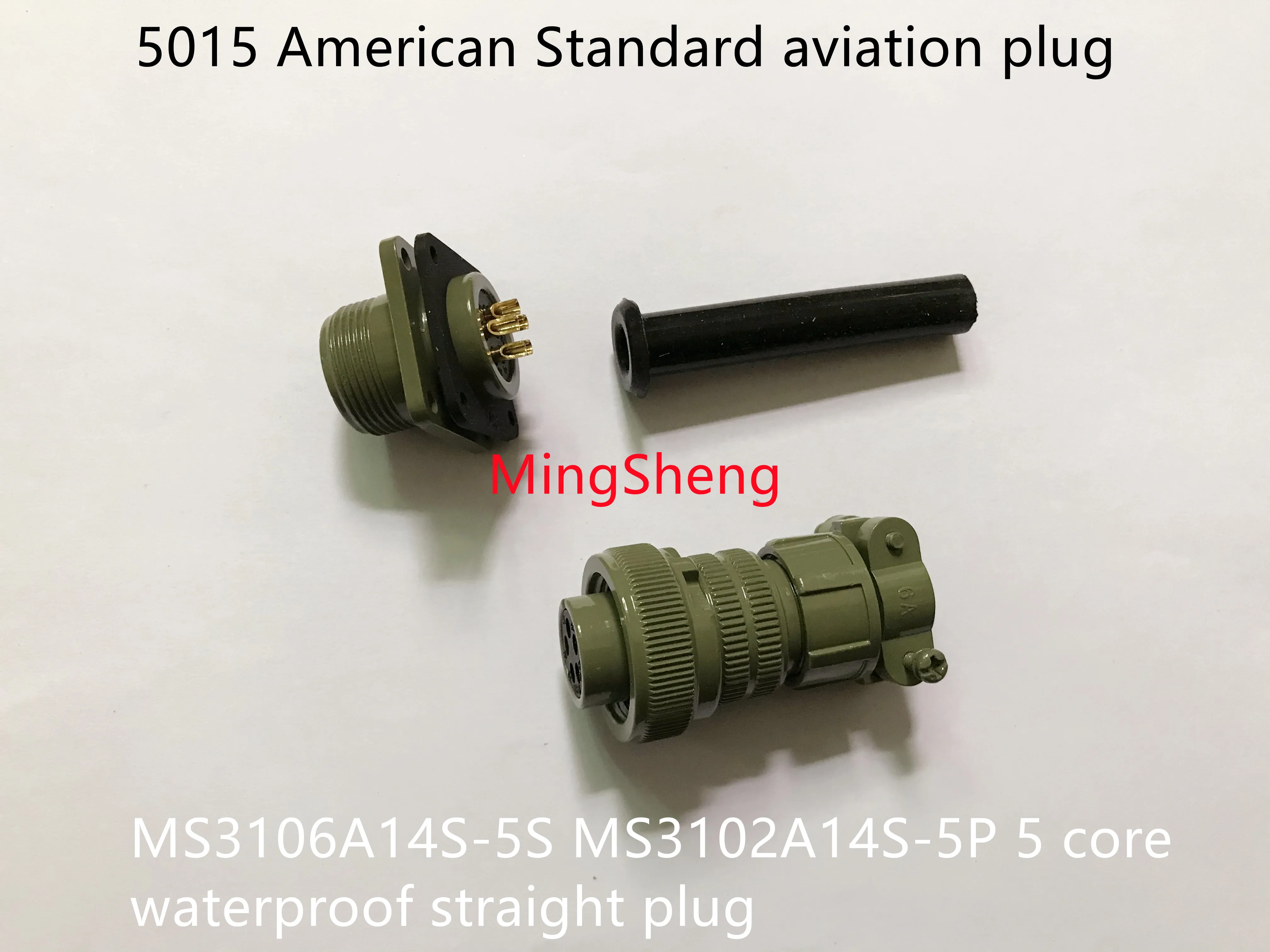 

Original new 100% 5015 American Standard aviation plug MS3106A14S-5S MS3102A14S-5P 5 core waterproof straight plug