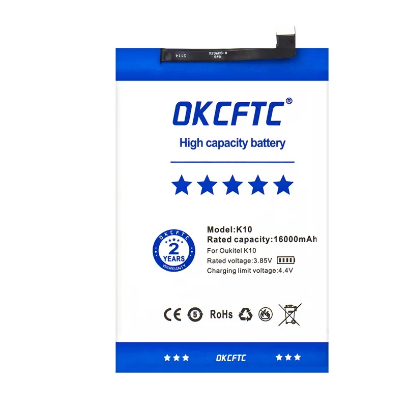 OKCFTC Original 16000mAh 3.85V High Capacity Replacement For Oukitel K10 Mobile Phone Battery for Oukitel K10 Phone with Tools