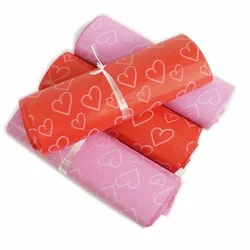 50Pcs/Lot larg Courier Bags Frosted Pink Heart Pattern Self-Seal Adhesive Bag Matte Material Envelope Mailer Postal Mailing Bag