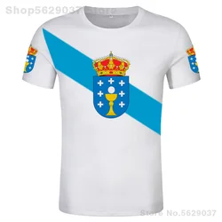 Galicia Shirt Free Custom Made Name Number Vigo T-Shirt Print Flag Word Ourense A Coruna Santiago De Compostela Spanish Clothing