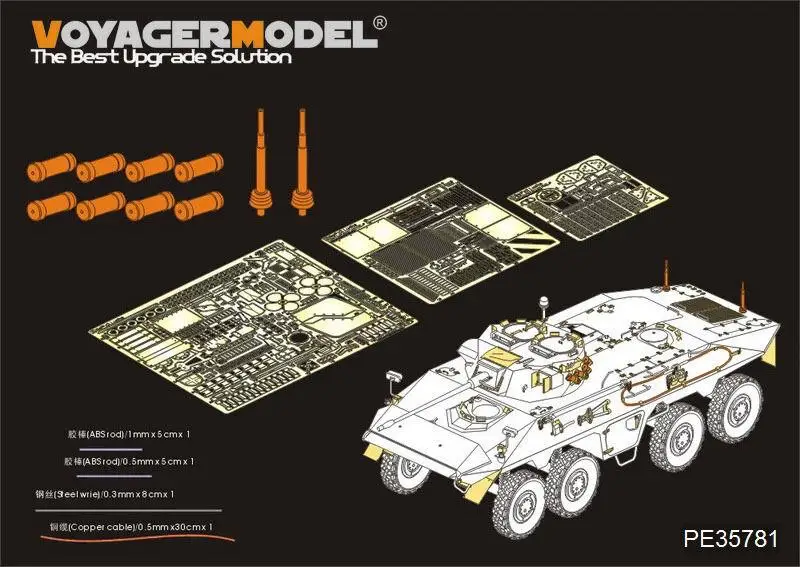 Voyager 1/35 PE35781 German SpPZ2 Luchs A1 Basic Detailing Set (For TAKOM 2015)