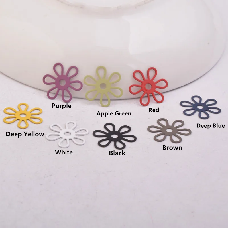 50 Stück AC10911 15mm Blumen-Filigran-Anhänger DIY Schmuck Halskette – Detail 3
