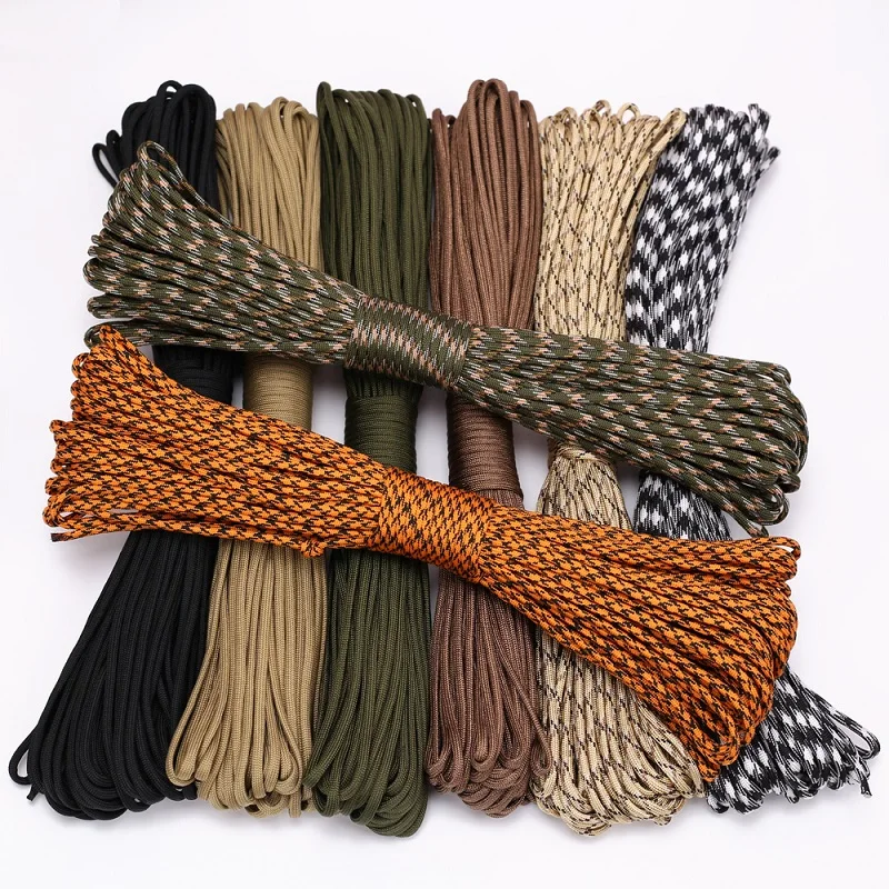 27 colors 100M Paracord 550 Paracord Parachute Cord Lanyard Rope Mil Spec Type III 7Strand Climbing Camping survival equipment