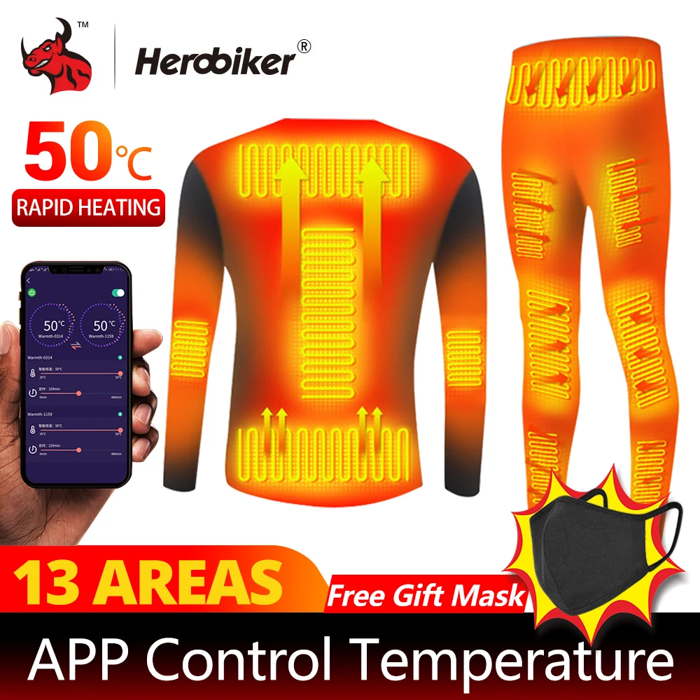 Warm Underwear Suit Winter Intelligent Temperature Control Warm Cold Proof Electric Heating Clothes Trousers Heating Warm Suit