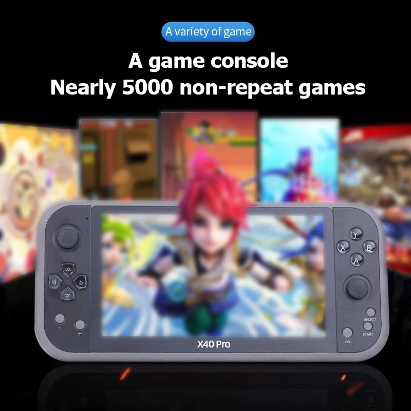 X40 pro handheld retro vídeo game console hd video game 7 polegada duplo rocker mp4 jogador tf cartão para jogos gba/nes
