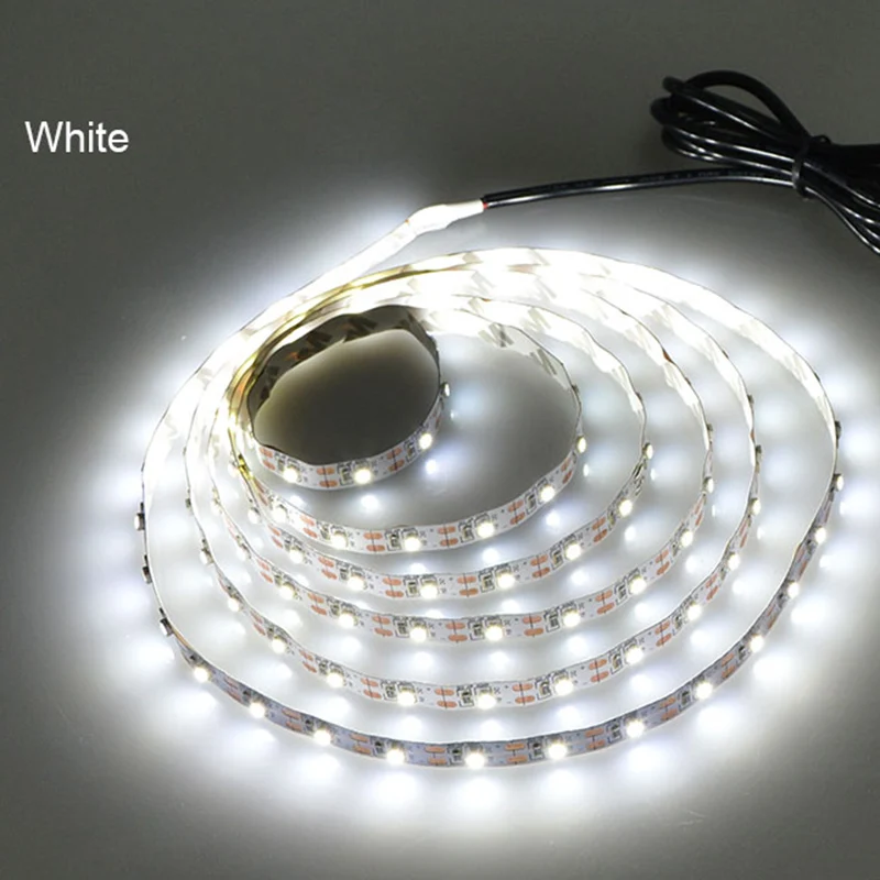 Tira de luces LED para decoración del hogar, cinta de iluminación de fondo de TV, lámpara de 1- 5m, CC de 5V, USB, 2835, Blanco cálido