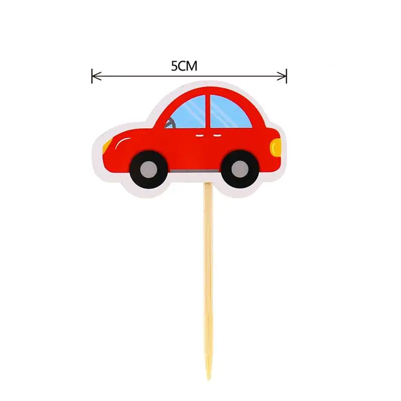 20pcs Train Party Car Baby Boy Cupcake Topperss Pickss Toppers Picks Cartoon Car Shape Cake Topper Kids Birthday Cute Car