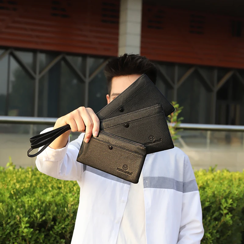 Genuine Leather Men Clutch Bag 2020 New Long Wallets Fashion Cowhide Man Clutches Purse Business Male Mobile Bag Cash Wallets