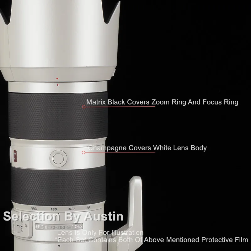 عدسة ملصق مائي الجلد لسوني FE 70-200 200-600 100-400 سيغما الجلد ملصق مائي حامي المضادة للخدش معطف التفاف غطاء ملصق