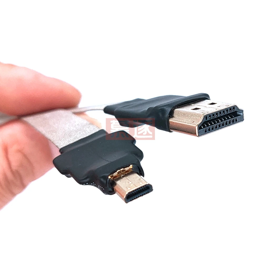 Stabilizer FPV Micro HD-kompatibel dengan Kabel HDTV Versi Kabel Micro HD Male-Male Berlapis Emas untuk Ponsel Tablet Kamera HDTV