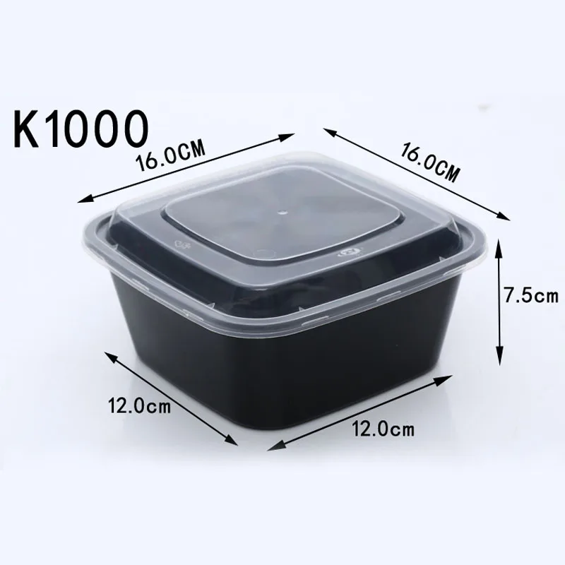 50pcs Plastic Reusable Bento Box Meal Storage Food Prep Lunch Box Compartment Reusable Microwavable Containers Fruit Boxes