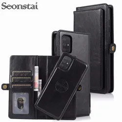 Luxury Detachable Leather Case for Samsung Galaxy A10 A20 A30 A40 A50 s A70 A51 Mujer Wallet Magnetic Phone Back Retro Card Slot