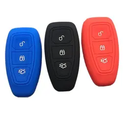 Silicone car Key Cover Case Holder Shell For Ford  Puma 2021 Fiesta Focus C-MAX Mondeo Ecosport Kuga Titanium 3 button key