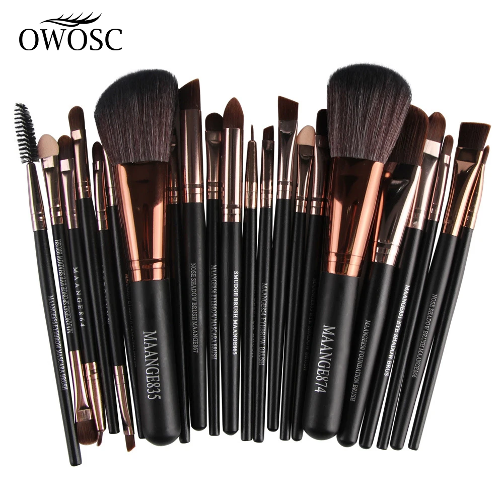 OWOSC 22Pcs Makeup Brushes Tool Set Cosmetic Powder Eye Shadow Foundation Blush Blending Natural Beauty Make Up Brush Maquiagem