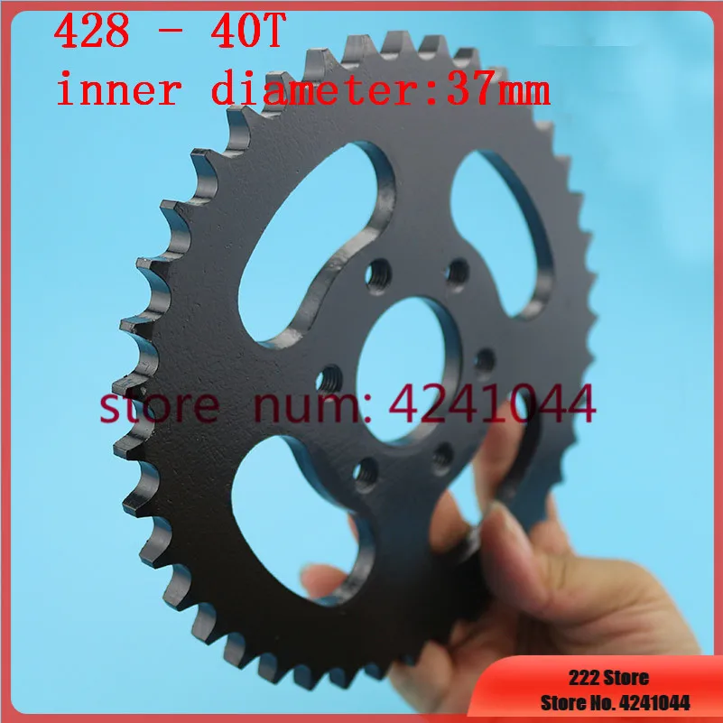 Black Steel sprocket 428 40T tooth 37 mm 6 hole rear chain sprockets for 4 wheel ATV Motorcycle
