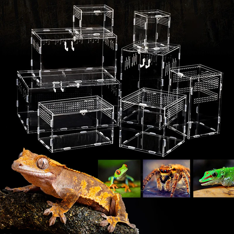 

Acrylic Reptile Breeding Box Transparent Spider Lizard Scorpion Enti's Acrylic Assembled Insect Breathable Terrarium