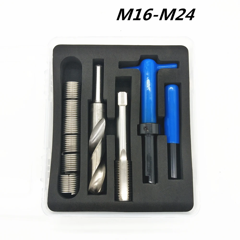 

Car Pro Coil Drill Tool Metric Thread Repair Insert Kit M16 m18 m20 m22 m24 for Helicoil Car Repair Tools Coarse Crowbar