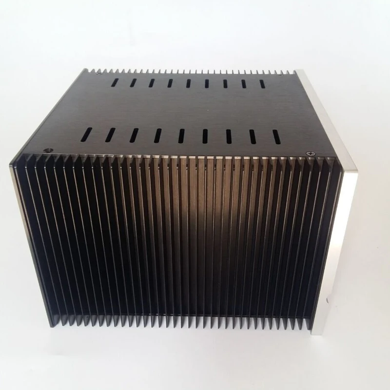 Chasis de amplificador de potencia de aluminio 518, caja de fuente de alimentación, carcasa de Audio, Panel en blanco, bricolaje con radiador, 246x180x259mm