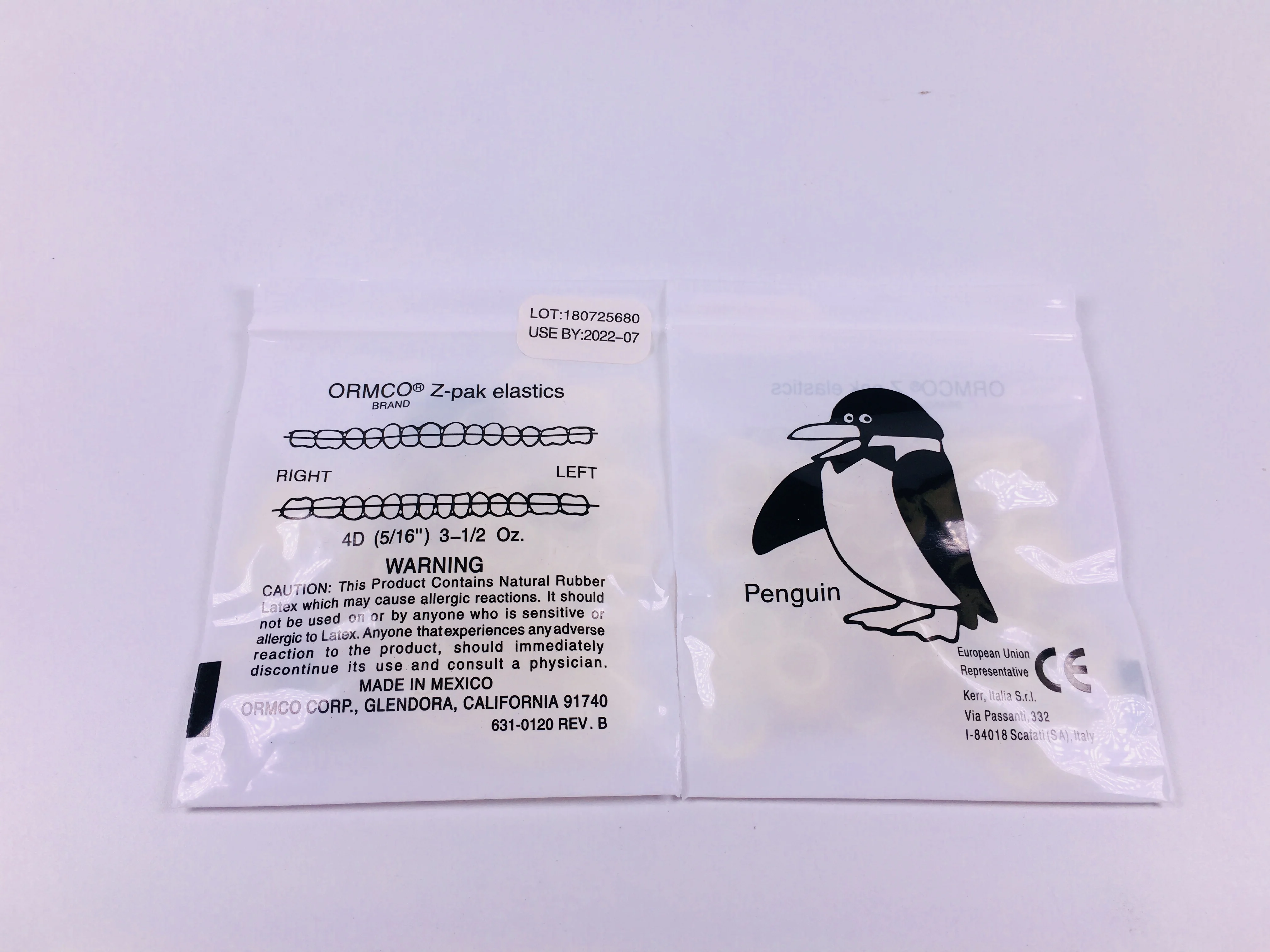 Penguin 5/16 gumki zespoły Dental z-pak gumka 3.5OZ ortodontyczne ORMCO Zoo Pack 100 sztuk/worek żółty