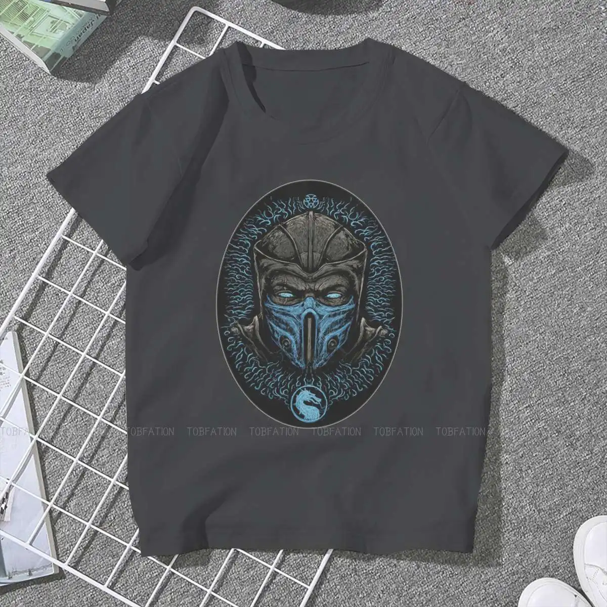 Blue Women Tshirts Mortal Kombat Video Game Gothic Vintage Female Clothing Oversized Cotton Graphic Streetwear