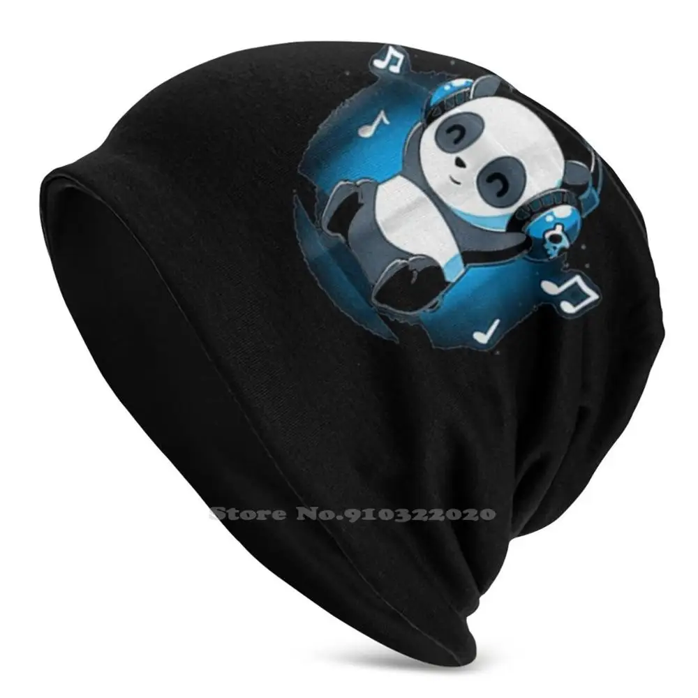 Djs Pandas Headphones Knitted Hat Warm Beanie Outdoor Caps Cute Pandas Girls Bear Store Visit Gaming Sleeve Womens Kung Fu