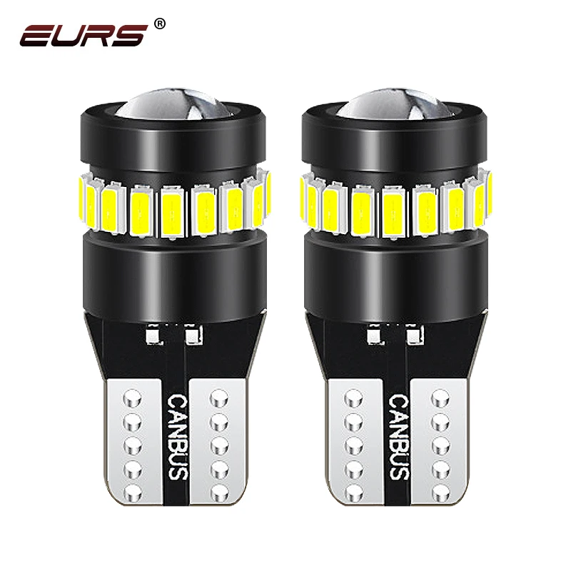 EURS 10pcs T10 LED Canbus W5W 194 168 Auto Lamp for Car Parking Light Clearance Dome Reading Interior Lights White Car Light 12V