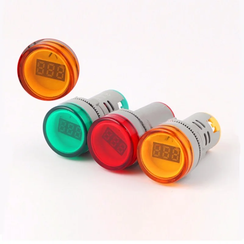 22มม.จอแสดงผลLEDเครื่องวัดแรงดันไฟฟ้าตัวบ่งชี้สัญญาณโวลต์มิเตอร์ไฟTester Comboวัดช่วง60-500V AC