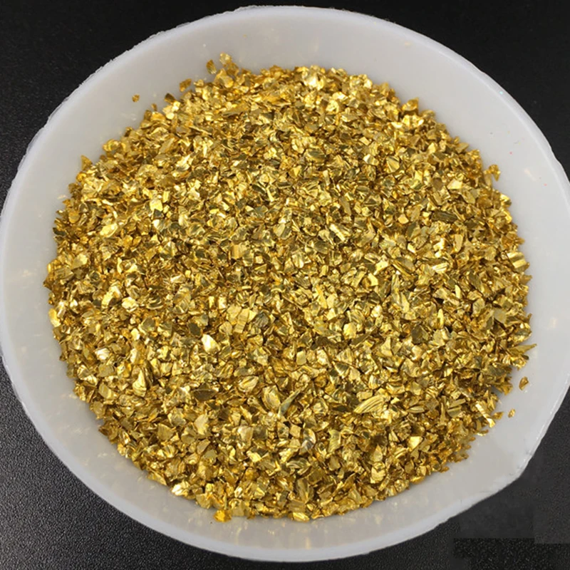 40g Fiocchi di pietra d\'oro finto Vetro metallico Glitter Resina epossidica Stampo Art Decor Materiale da otturazione Per resina fai da te Art