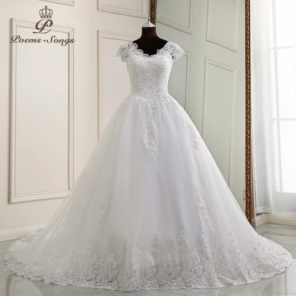 Sexy V neck Applique wedding dresses marriage dress robe mariage wedding gowns vestidos de novia bridal dress