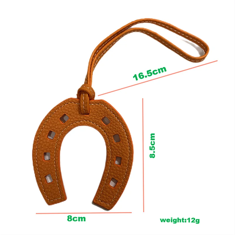 PU Leather Horse Hoof Horseshoe Keychain Handbag Key Chains Keyring Holder Charm Bag Purse Accessories For Women And Girls