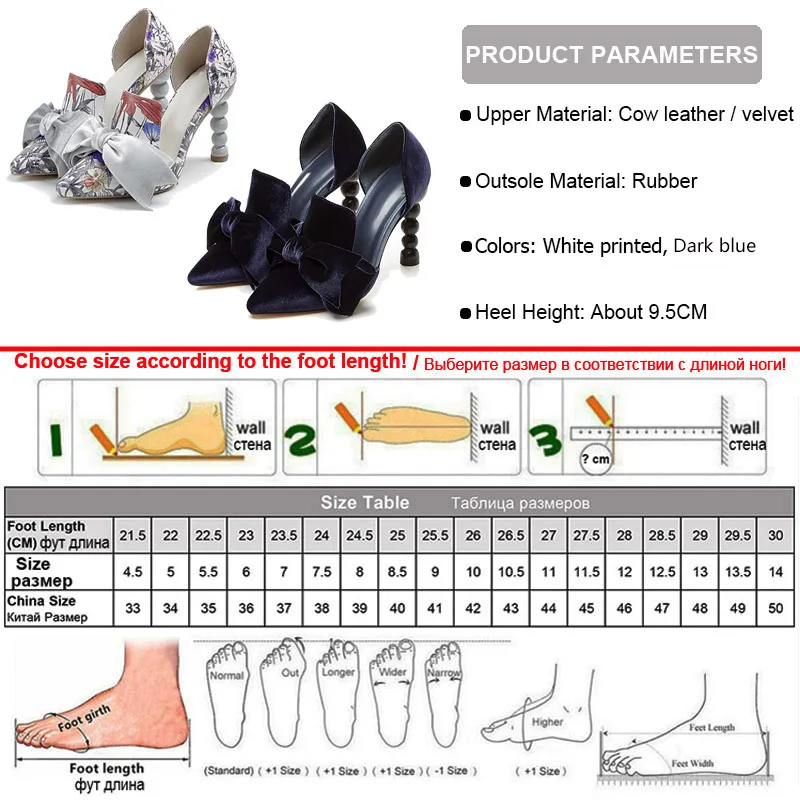 Phoentin Navy Blue Brand Designer High Heels Women\'s Pointed Toe Velvet Bow 9 cm Stiletto Party Shoes Pumps size 34-43 FT1009