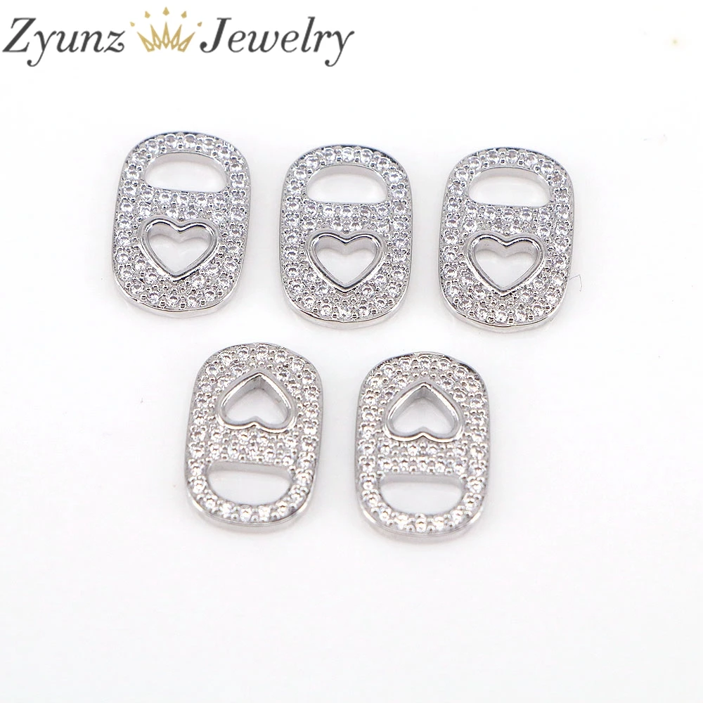 20PCS, Crystal Zircon Soda cap two holes charm pendant attachment, fashion trendy jewelry findings