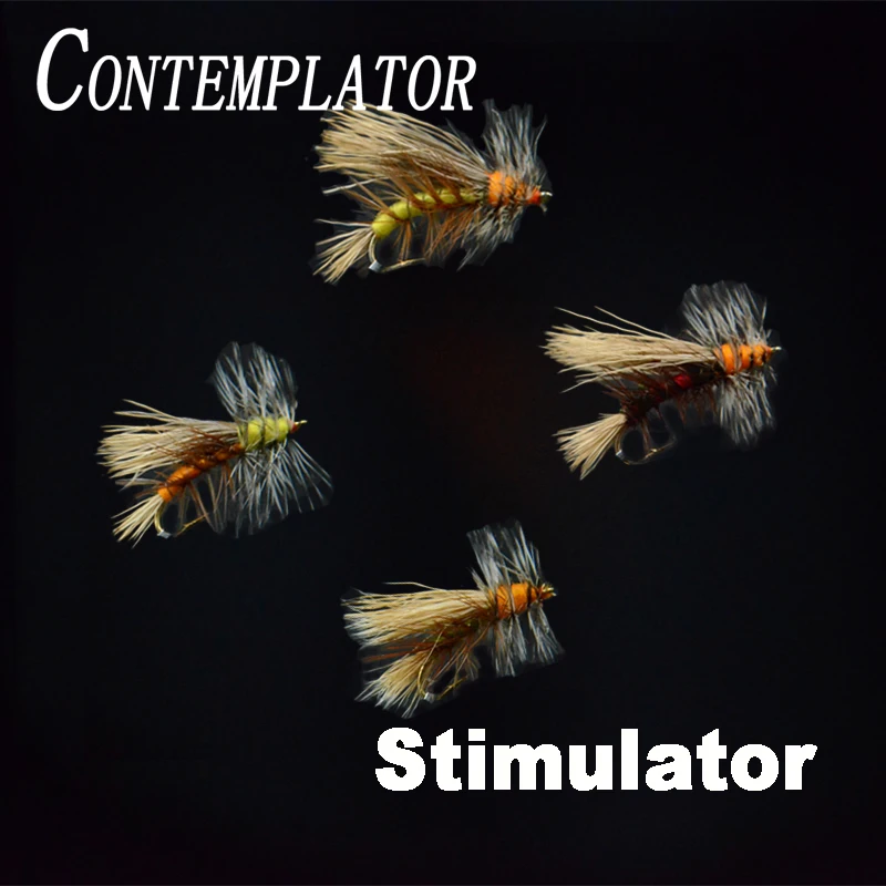 5pcs 10#-12# Stimulator go-to attractor large dry flies 4styles high floating fly imitating caddis/stonefly fly fishing flies