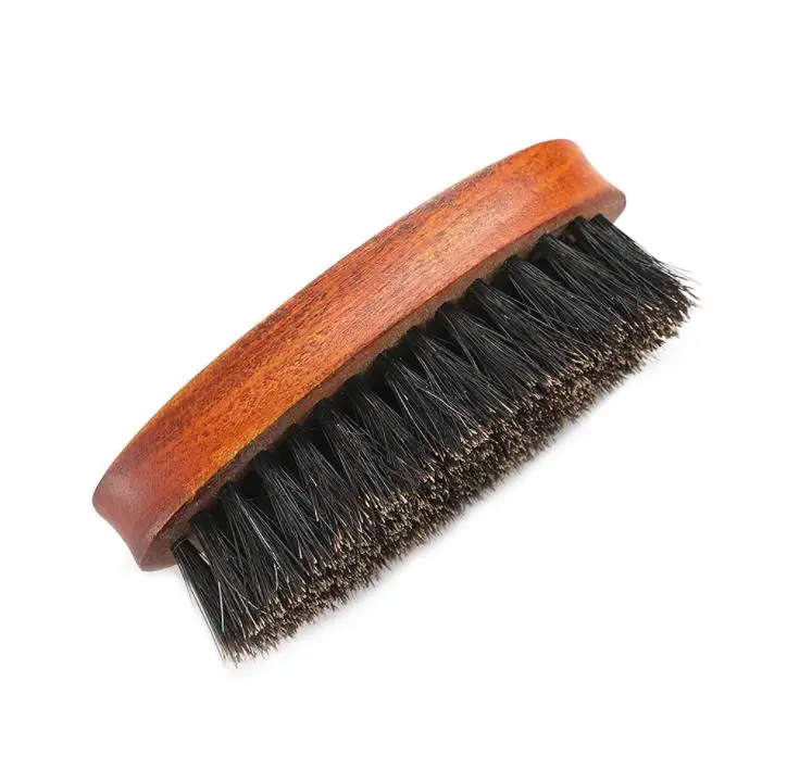 100pcs Hot Sale Mini Beard Brush Wooden Handle with Boar Bristle Facial Grooming Moustache Brush SN764