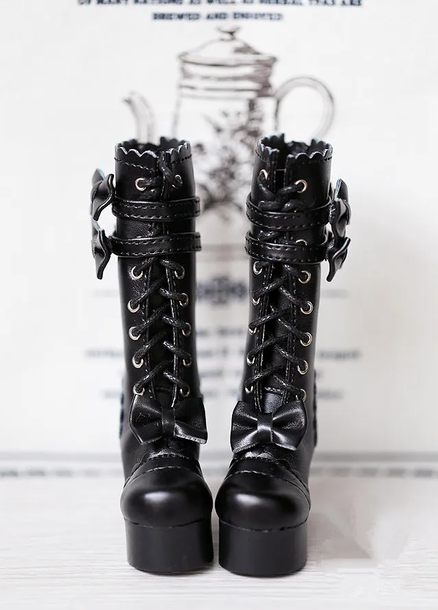 

BJD doll shoes are suitable for 1/3 1/4 SD woman size women's high heels lace up bow zipper boots doll accessories