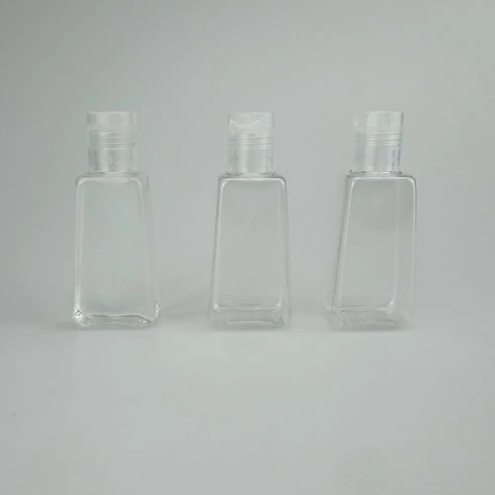 20pcs Shampoo Dispenser 30ml Trapezoidal Empty Hand Bottles Refillable Plastic Container Transparent Gel Bottle