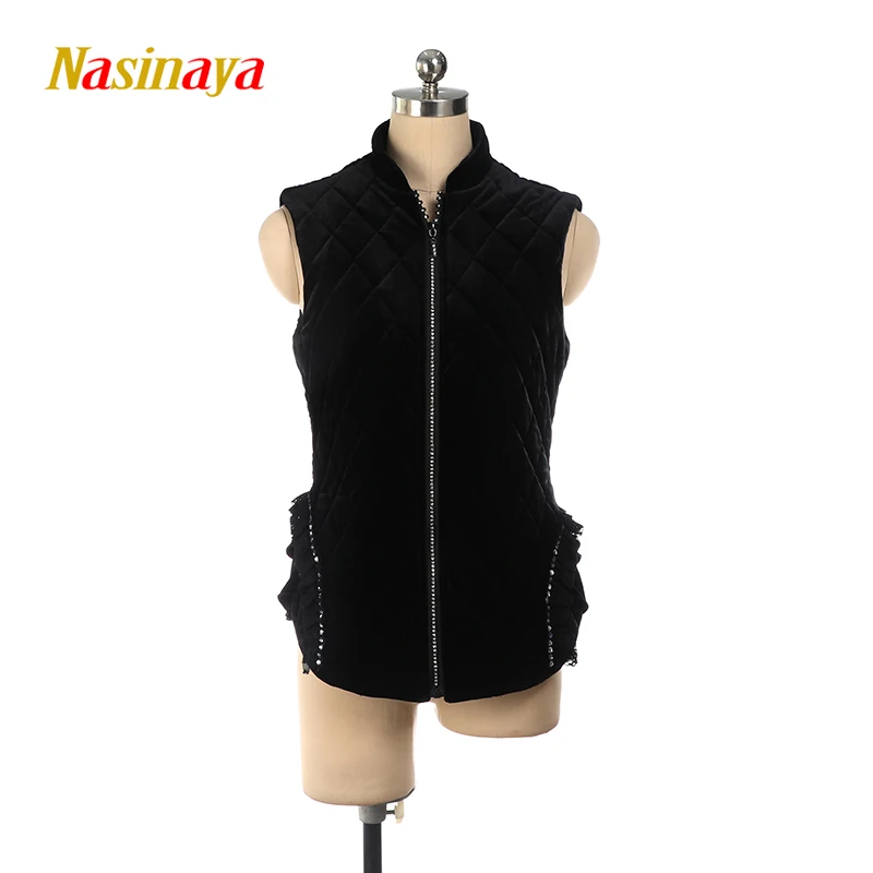 Custom Figure Skating Training Zipper Top Girls Competition Skating Warm Thick Padded Women'S Vest