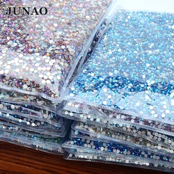 JUNAO Top Qaulity SS16 SS20 SS30 Big Package Strass di vetro Flatback Diamonds pietre di Strass rotonde Non Hotfix per Nail Art